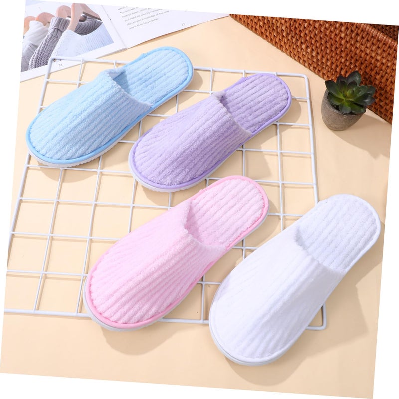 Anti Slip Fleece Disposable Hotel Guest Slippers 12 Pairs Bulk Pack - Image 4
