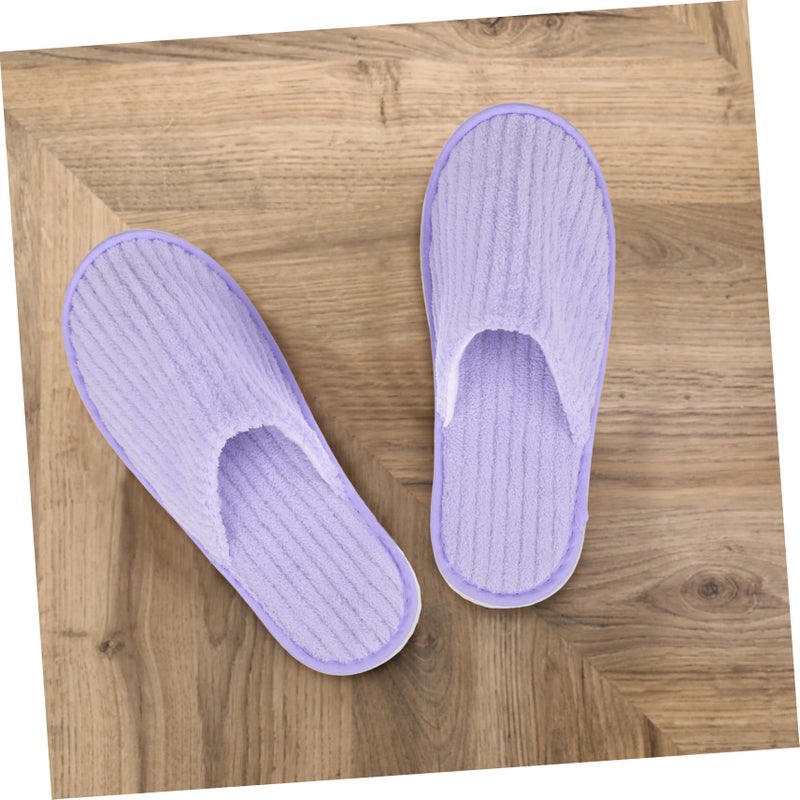 Anti Slip Fleece Disposable Hotel Guest Slippers 12 Pairs Bulk Pack - Image 5