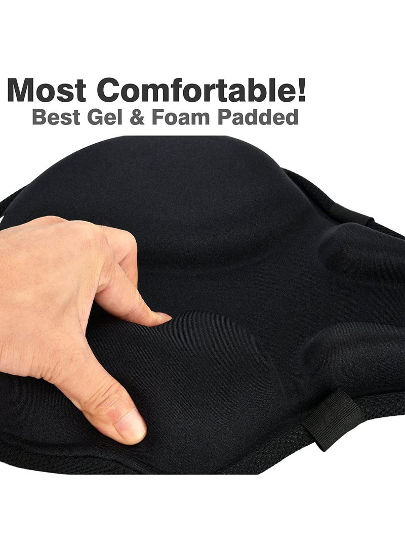 Relex Bike Seat Cover, Exercise Bike Seat Cushion Cover, Wide Foam and Extra Soft Gel Padded Bike Seat Cover for Women and Men, Bicycle Saddle Cover for Spin, Stationary, Cruiser Bikes - Image 3