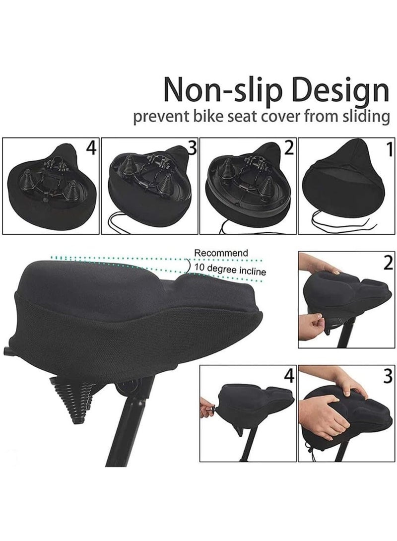 Relex Bike Seat Cover, Exercise Bike Seat Cushion Cover, Wide Foam and Extra Soft Gel Padded Bike Seat Cover for Women and Men, Bicycle Saddle Cover for Spin, Stationary, Cruiser Bikes - Image 5