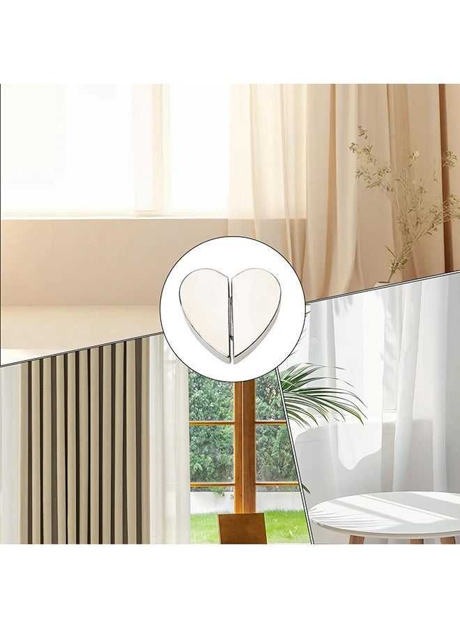 2 Pairs Curtain Magnetic Closure, Strong Hold Magnetic Curtain Clips, Silver Curtain Holdback Buckle, Prevent Light Leaks, Pins for Curtains, Home, Bedroom, Keeps Curtain Closed - Image 5