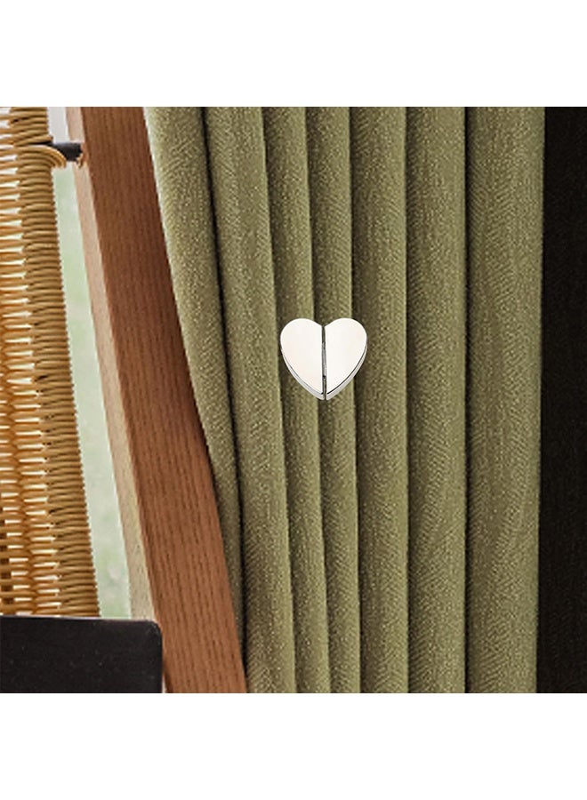 2 Pairs Curtain Magnetic Closure, Strong Hold Magnetic Curtain Clips, Silver Curtain Holdback Buckle, Prevent Light Leaks, Pins for Curtains, Home, Bedroom, Keeps Curtain Closed - Image 2