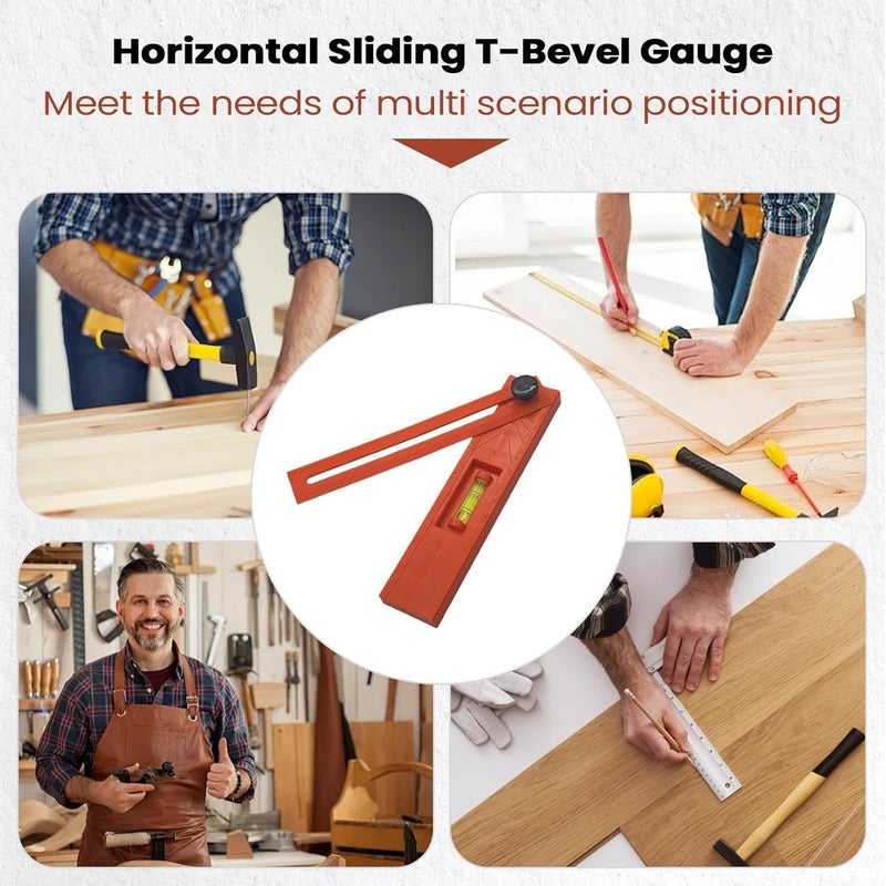 مقياس منزلق دقيق على شكل حرف T مع مسطرة مترية وإمبراطورية لأعمال النجارة والبناء - Image 5