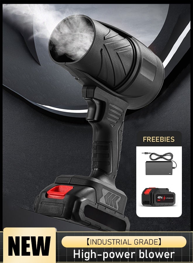 مجفف شعر لاسلكي فائق القوة 500 وات، مجفف شعر صغير محمول، مروحة نفاثة فائقة، سرعة قابلة للتعديل، قابل لإعادة الشحن، منفاخ أوراق الشجر، منفاخ بدرجة صناعية، مجفف شعر للسيارة، مزود ببطارية كبيرة السعة ومنفذ شحن سريع من النوع C - Image 1