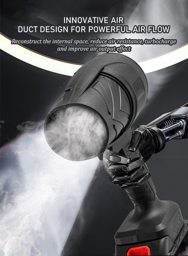 مجفف شعر لاسلكي فائق القوة 500 وات، مجفف شعر صغير محمول، مروحة نفاثة فائقة، سرعة قابلة للتعديل، قابل لإعادة الشحن، منفاخ أوراق الشجر، منفاخ بدرجة صناعية، مجفف شعر للسيارة، مزود ببطارية كبيرة السعة ومنفذ شحن سريع من النوع C - Image 3