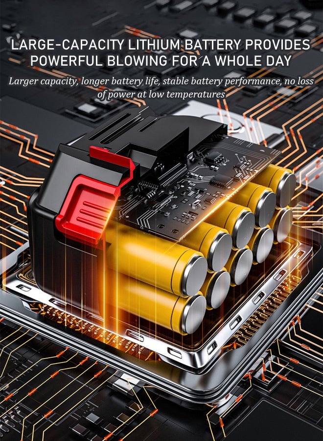 مجفف شعر لاسلكي فائق القوة 500 وات، مجفف شعر صغير محمول، مروحة نفاثة فائقة، سرعة قابلة للتعديل، قابل لإعادة الشحن، منفاخ أوراق الشجر، منفاخ بدرجة صناعية، مجفف شعر للسيارة، مزود ببطارية كبيرة السعة ومنفذ شحن سريع من النوع C - Image 4