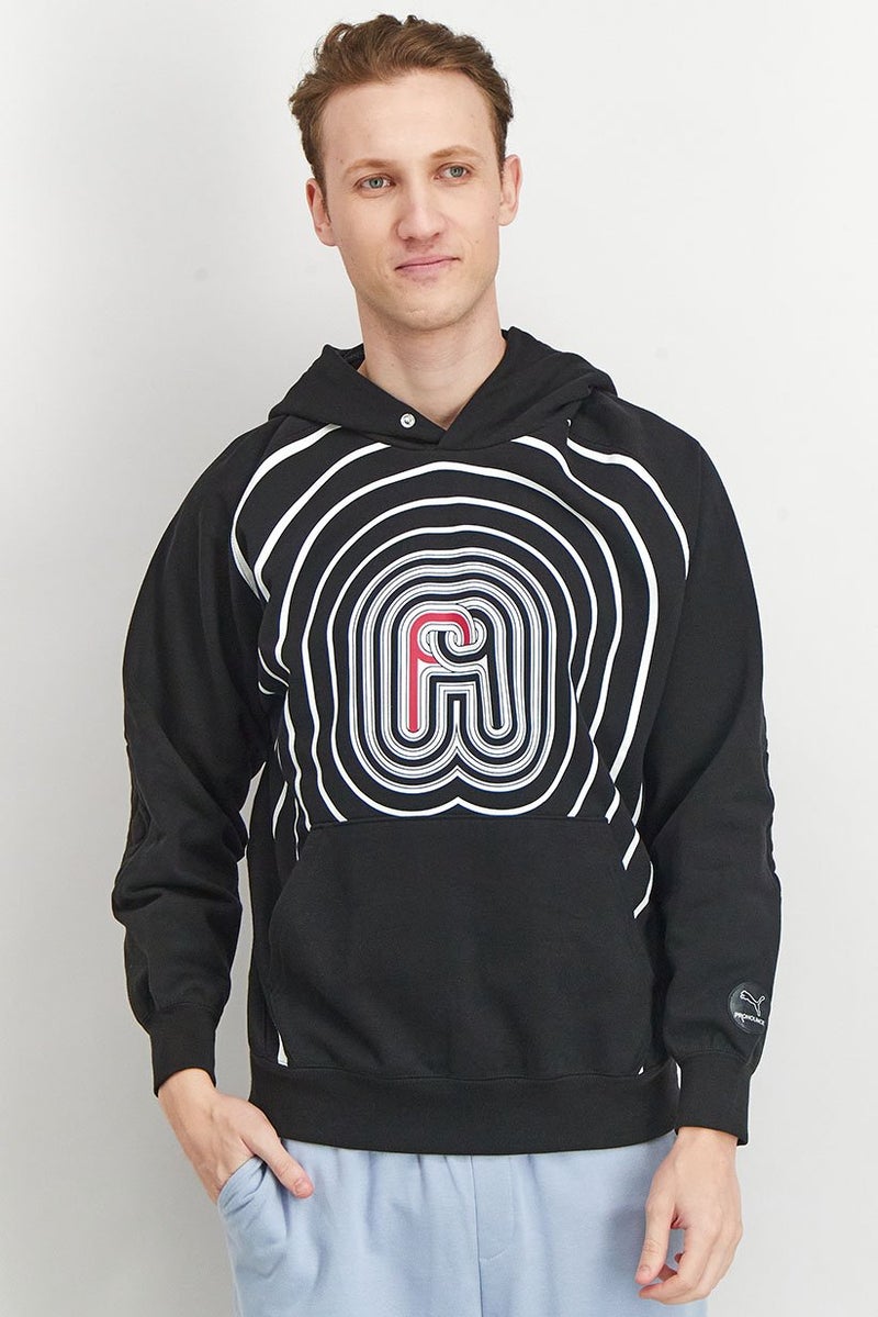 PUMA Puma x Pronounce Men Hooded Long Sleeve Graphic Print Sweatshirt, Black  - Image 1