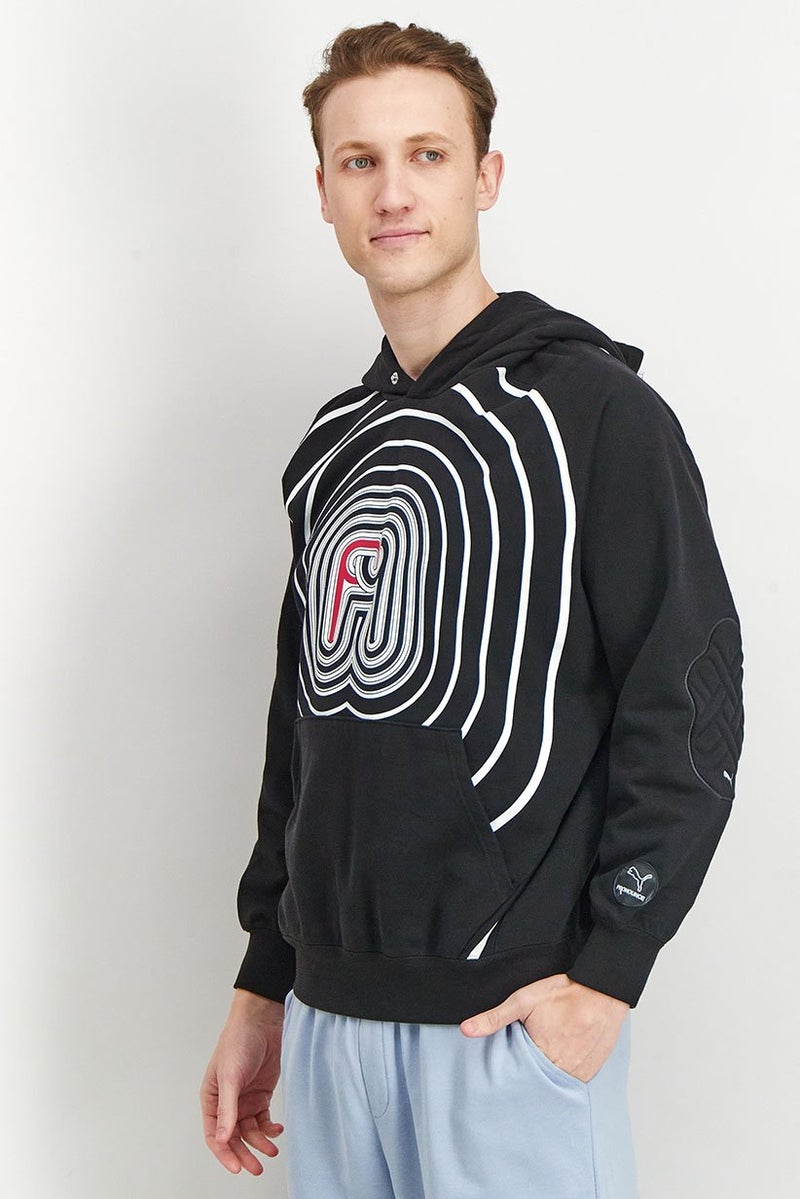 PUMA Puma x Pronounce Men Hooded Long Sleeve Graphic Print Sweatshirt, Black  - Image 4