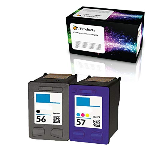 OCProducts Refilled Ink Cartridge Replacement 2 Pack for HP 56/57 - PSC 1315/2410/1110/2175 - Officejet 6110/Deskjet 450/Photosmart 7150/7260 Printers (1 Black 1 Color) - Image 1