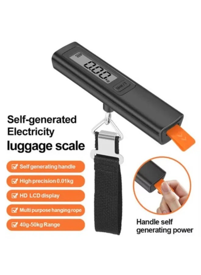 Battery-Free Self Powered Digital Luggage Scale Pro HYE1510, 50kg Portable Travel Baggage Weighing Scale, High Precision LCD Display, No Battery Required, Lightweight Suitcase Weight Scale - Image 2