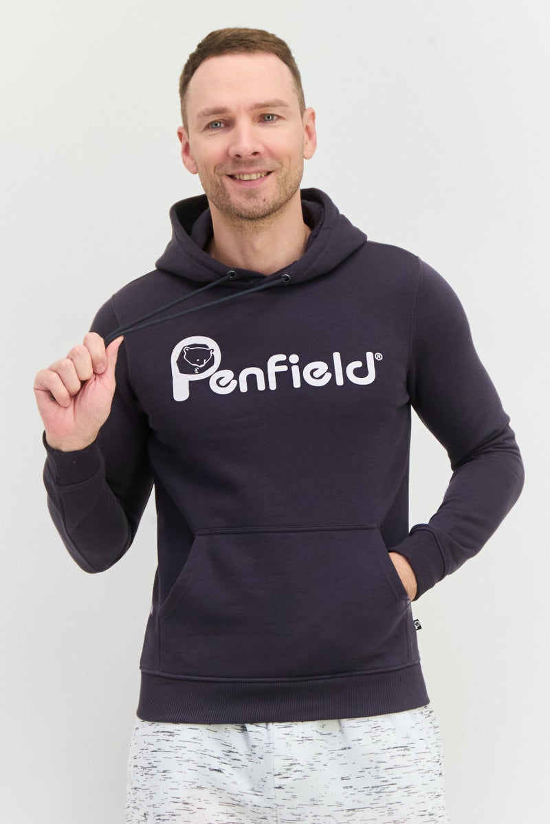 Penfield Men Hooded Brand Logo Long Sleeves Hoodies, Dark Grey - Image 1