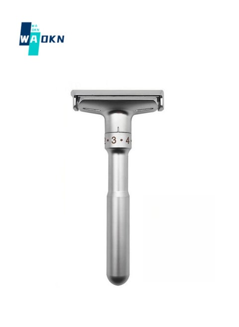 Safety Razor with Zinc Alloy Handle, Zero Waste Reusable Razor for Men, Metal Handle Safety Razor with Weighted Handle and 5 Double Edge Razor Blade, Perfect for Coarse Beard