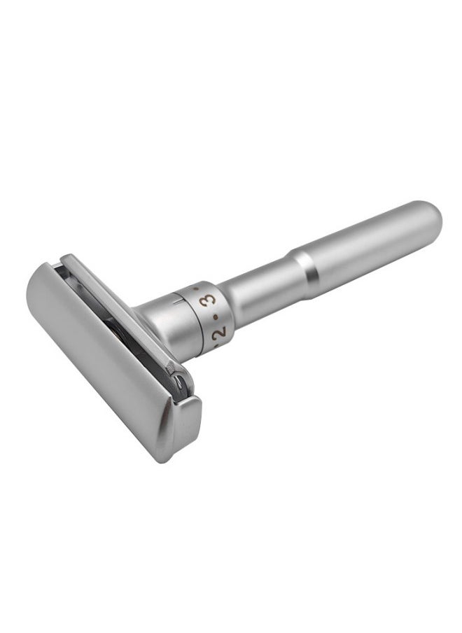 WAOKN - Safety Razor with Zinc Alloy Handle, Zero Waste Reusable Razor for Men, Metal Handle Safety Razor with Weighted Handle and 5 Double Edge Razor Blade, Perfect for Coarse Beard - Image 1