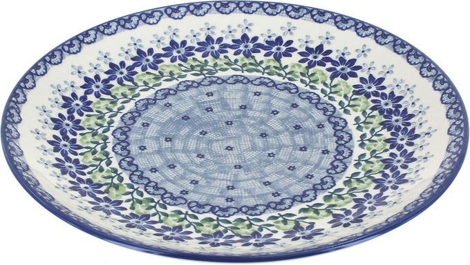 BLUE ROSE POLISH POTTERY HALSEY DINNER PLATE