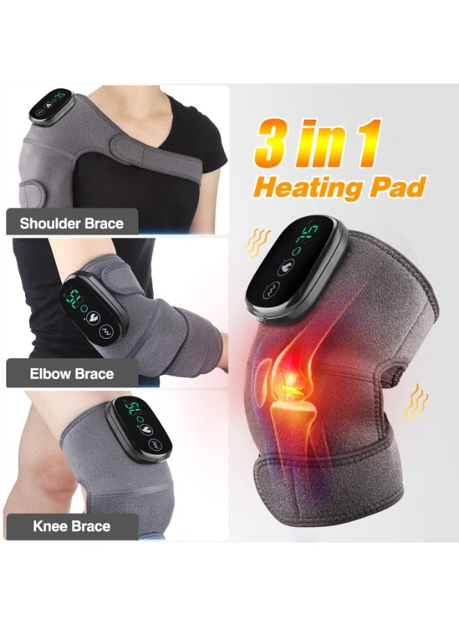 BlueFire 3-in-1 Heated Knee Massager with Vibration | Cordless Rechargeable Heating Pad Wrap for Knee, Shoulder & Elbow | Adjustable Pain Relief for Arthritis, Muscle Soreness & Stress Relief | Portable Therapy Wrap with Multi-Use Straps - Image 2