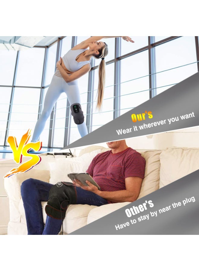 BlueFire 3-in-1 Heated Knee Massager with Vibration | Cordless Rechargeable Heating Pad Wrap for Knee, Shoulder & Elbow | Adjustable Pain Relief for Arthritis, Muscle Soreness & Stress Relief | Portable Therapy Wrap with Multi-Use Straps - Image 3