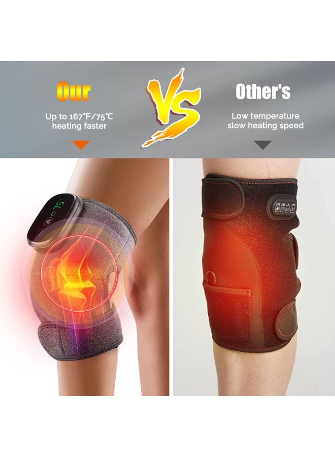 BlueFire 3-in-1 Heated Knee Massager with Vibration | Cordless Rechargeable Heating Pad Wrap for Knee, Shoulder & Elbow | Adjustable Pain Relief for Arthritis, Muscle Soreness & Stress Relief | Portable Therapy Wrap with Multi-Use Straps - Image 4