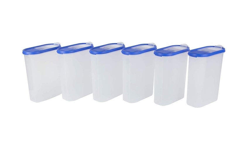 Cutting EDGE Fliptop BPAFree Kitchen Storage Container and Dispenser Set for Rice Dal Atta Flour Cereals Snacks Stackable 2400ml 10 Cup80 Oz Peppy Blue Set of 6 - Image 2
