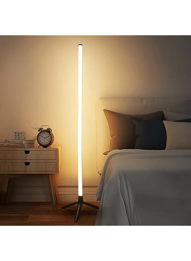 Smart Floor Lamp Led Corner Lamp Compatible With Alexa Height Adjustable Floor Lamp With Music Sync And 16 Million Diy Colors Standing Floor Lamp With App And Remote Control White