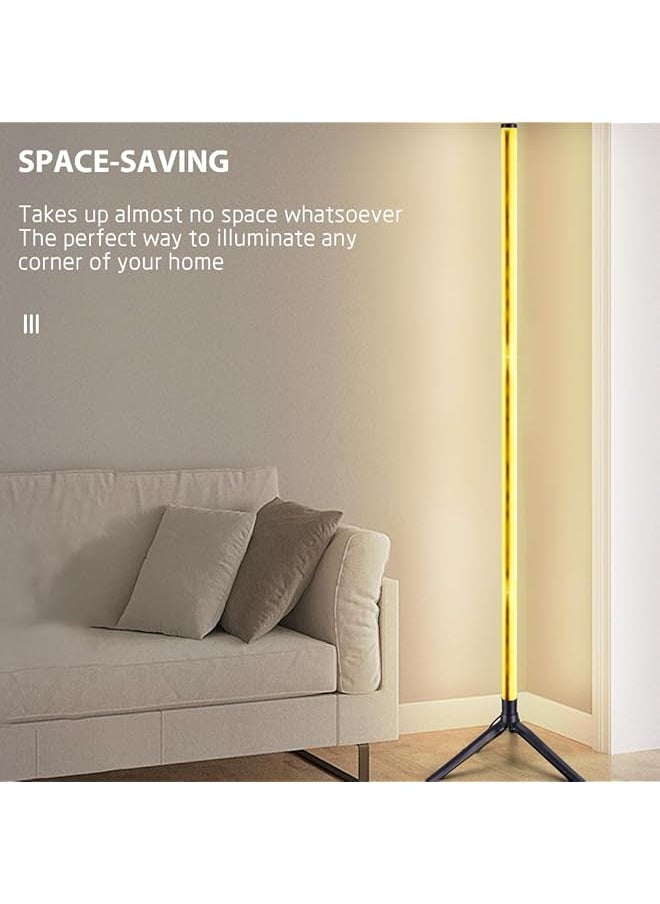 Smart Floor Lamp Led Corner Lamp Compatible With Alexa Height Adjustable Floor Lamp With Music Sync And 16 Million Diy Colors Standing Floor Lamp With App And Remote Control White
