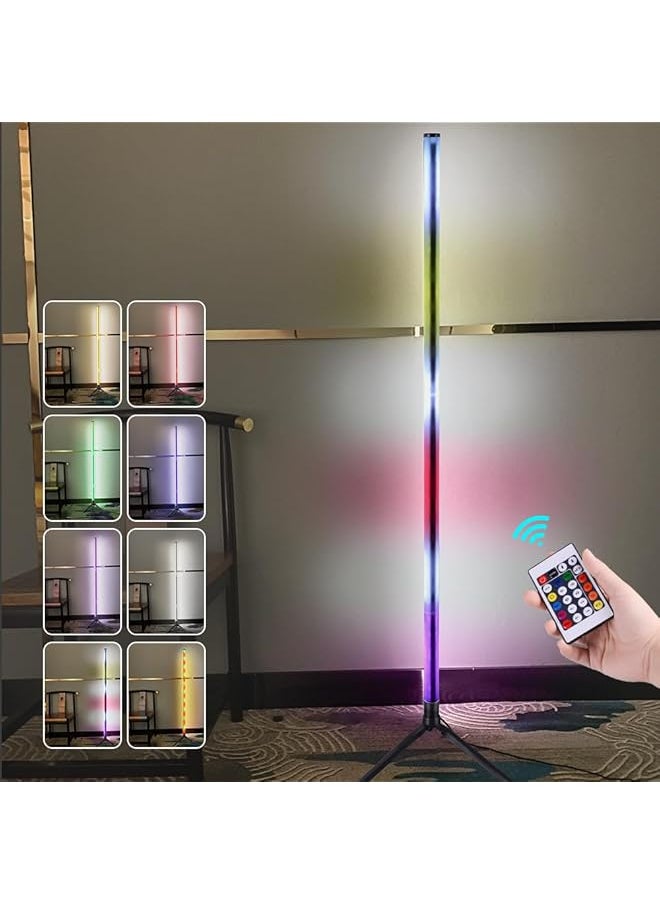 Smart Floor Lamp Led Corner Lamp Compatible With Alexa Height Adjustable Floor Lamp With Music Sync And 16 Million Diy Colors Standing Floor Lamp With App And Remote Control White
