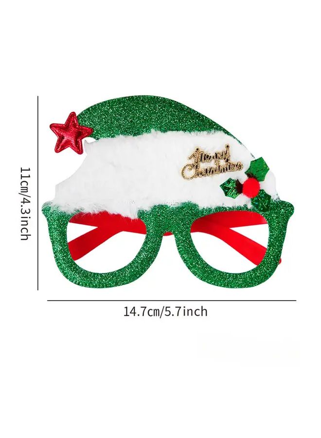 Colorful Red Santa Hat Christmas Party Glasses Festive Santa Reindeer Snowman Polar Bear Frames Lightweight Durable Plastic Eyeglass Decorations For New Year Winter Photo Booth Props Costume Accessories Easy Clean Holiday Reusable Themed Eyewear - Image 4
