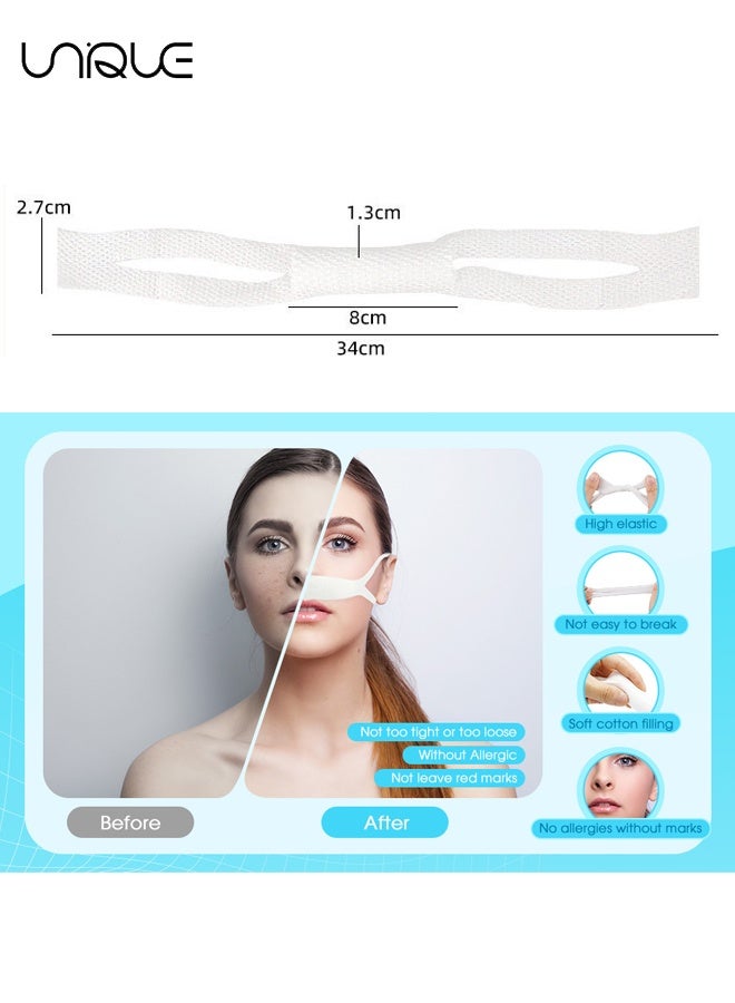 Unique Nose Bandage With Ear Loops - Pack Of 6 - Nasal Bandage - Nose Bandage After Surgery, Stretch Bandage Holder, High Absorption Capacity - Individually Wrapped (White) - Image 2