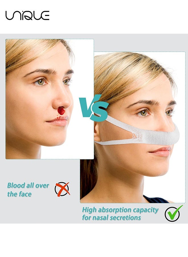 Unique Nose Bandage With Ear Loops - Pack Of 6 - Nasal Bandage - Nose Bandage After Surgery, Stretch Bandage Holder, High Absorption Capacity - Individually Wrapped (White) - Image 5