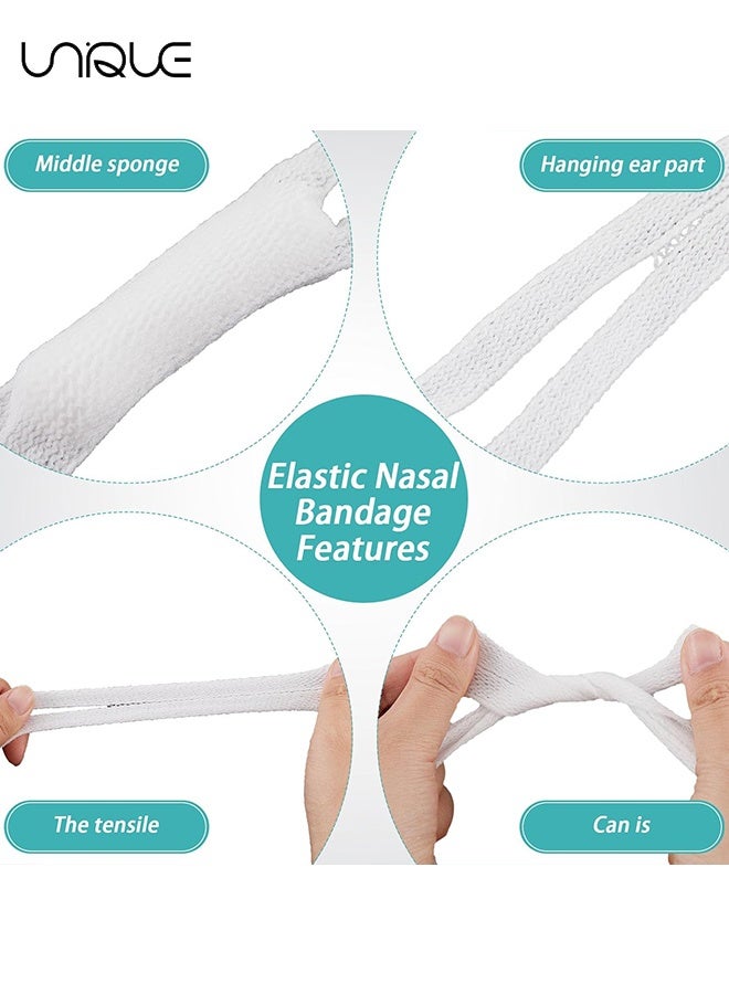 Unique Nose Bandage With Ear Loops - Pack Of 6 - Nasal Bandage - Nose Bandage After Surgery, Stretch Bandage Holder, High Absorption Capacity - Individually Wrapped (White) - Image 4