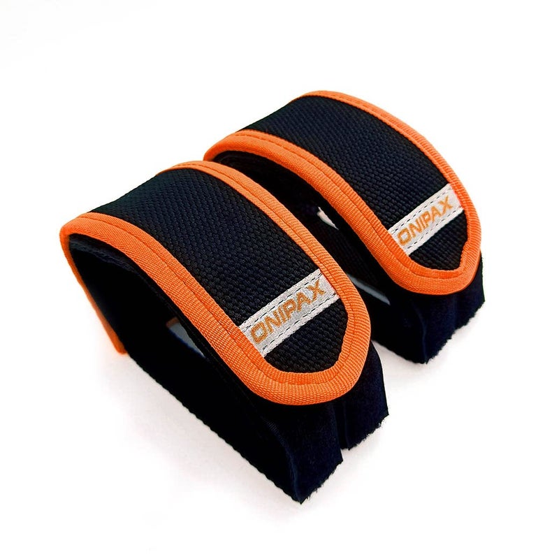 ONIPAX Outdoor Bike Pedal Straps Pedal Toe Clips Straps Tape 2 pieces (Orange) - Image 1