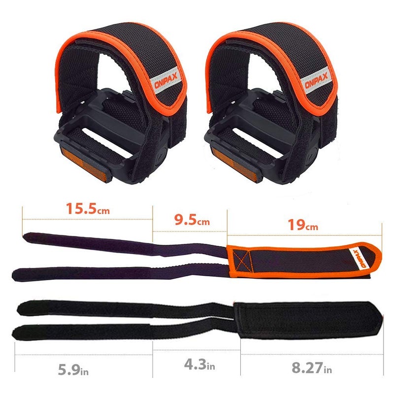 ONIPAX Outdoor Bike Pedal Straps Pedal Toe Clips Straps Tape 2 pieces (Orange) - Image 4