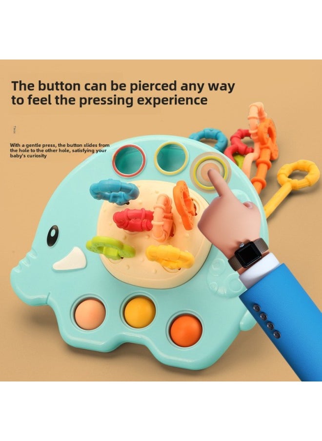 Generic - Tiktok's Same Style Children's Finger Pumping Lala Le Infant Educational Toys Can Be Pressed Bite Grip Exercise-Color:Beige Elephant Pumping Music ] - Image 1