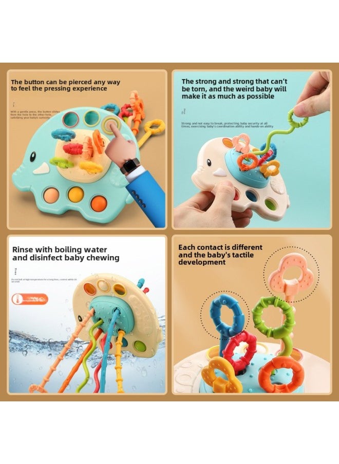 Generic - Tiktok's Same Style Children's Finger Pumping Lala Le Infant Educational Toys Can Be Pressed Bite Grip Exercise-Color:Beige Elephant Pumping Music ] - Image 1