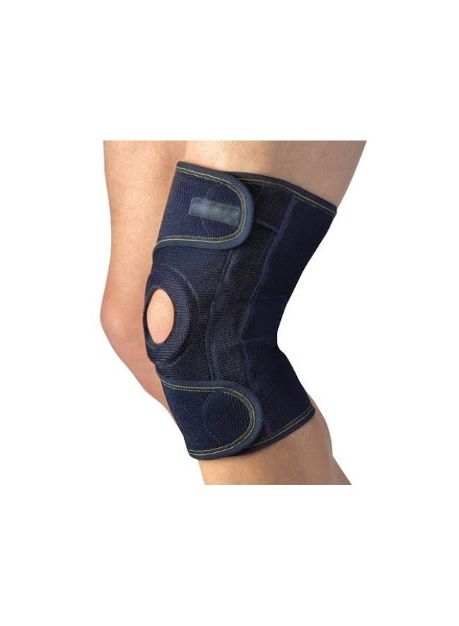 PAVIS Adjustable Knee Brace with Hole – Decompression Knee Support for Men & Women, Adjustable Compression Sleeve with Side Stabilizers & Patella Gel Pad, Patella Tendon Support, Pain Relief for Meniscus Tear & Arthritis, Italy Brand, Bacteriostatic Material, 100% Cotton - Image 2