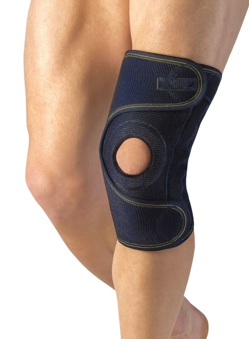 PAVIS Adjustable Knee Brace with Hole – Decompression Knee Support for Men & Women, Adjustable Compression Sleeve with Side Stabilizers & Patella Gel Pad, Patella Tendon Support, Pain Relief for Meniscus Tear & Arthritis, Italy Brand, Bacteriostatic Material, 100% Cotton - Image 1
