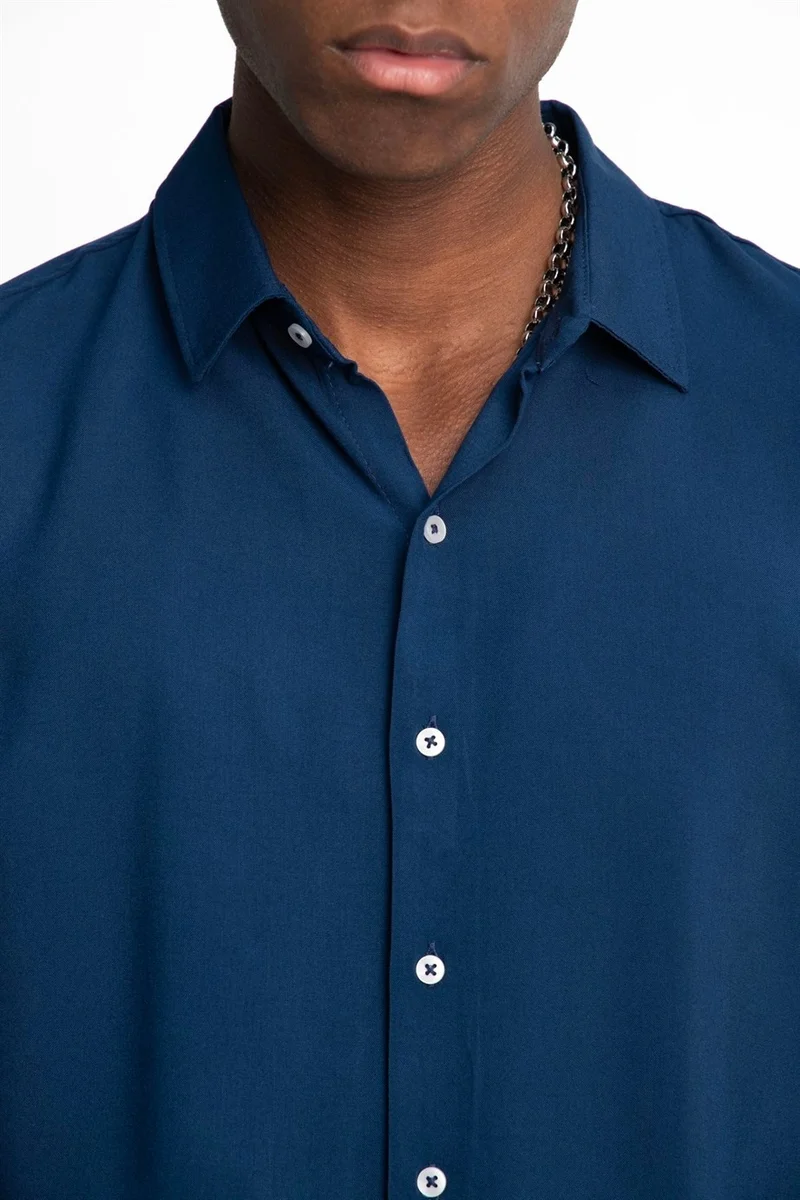 Tudors Slim Fit Slim Fit Long Sleeve Flowy Viscose Stylish Men's Shirt - 10