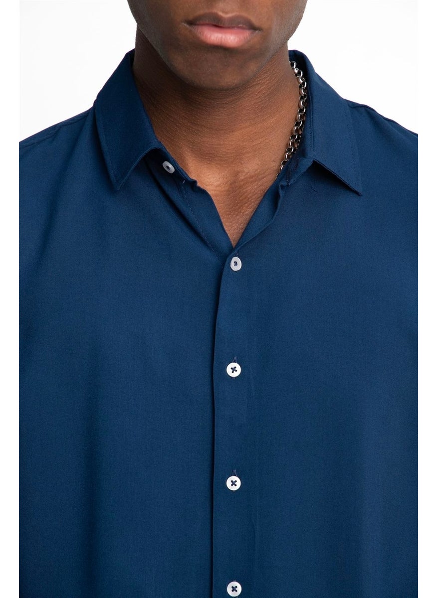 Tudors - Slim Fit Slim Fit Long Sleeve Flowy Viscose Stylish Men's Shirt - 10 - Image 1