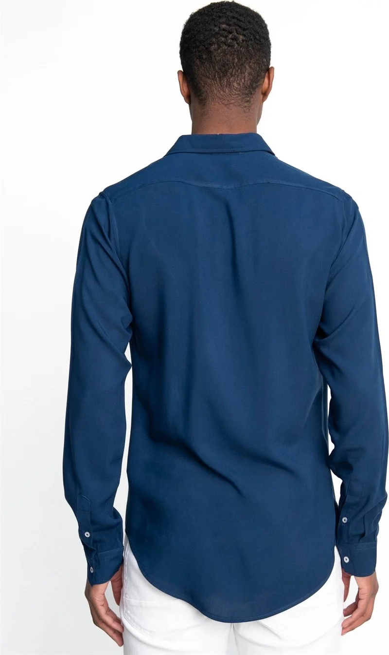 Tudors Slim Fit Slim Fit Long Sleeve Flowy Viscose Stylish Men's Shirt - 10