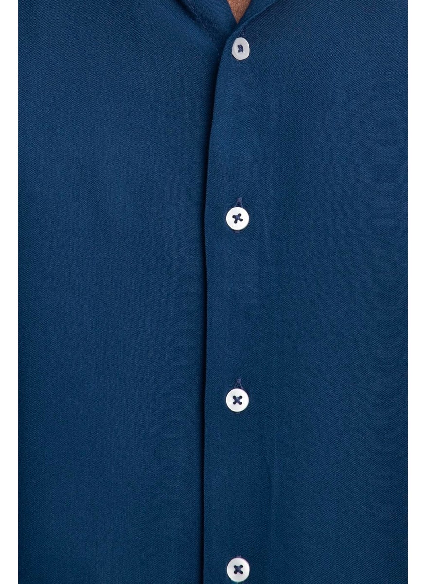 Tudors - Slim Fit Slim Fit Long Sleeve Flowy Viscose Stylish Men's Shirt - 10 - Image 1