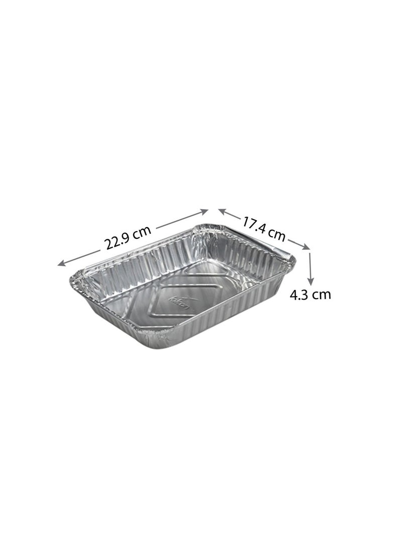 Falconpack Disposable Aluminium Food Storage Container Rectangle 83120 With Lid 400pc 229X174X43mm - Image 2