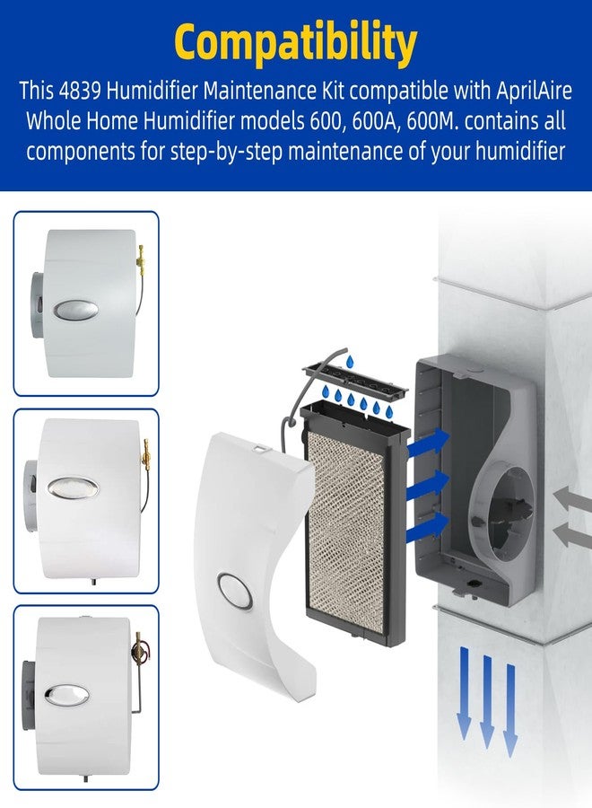 Ximoon 4839 Humidifier Maintenance Kit Fit for Aprilaire 600 Series Parts - 35 Water Panel Filter Replacement for AprilAire Whole House Humidifier 600, 600A, 600M - Image 3