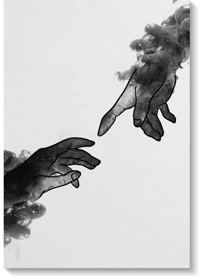 RYN Hands Printed Wall Art Black/White 40x60cm - Image 2