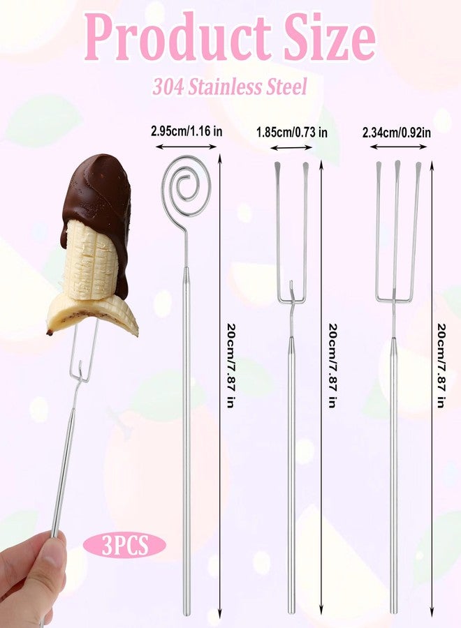Gtziqa 3 Pcs Chocolate Dipping Tool, Stainless Steel Candy Fondue Forks Slotted Spoon Chocolate Dipping Fork Candy Making Tools Dishwasher Safe Decorating Kit for Baking, DIY Truffles, Pralines - Image 4