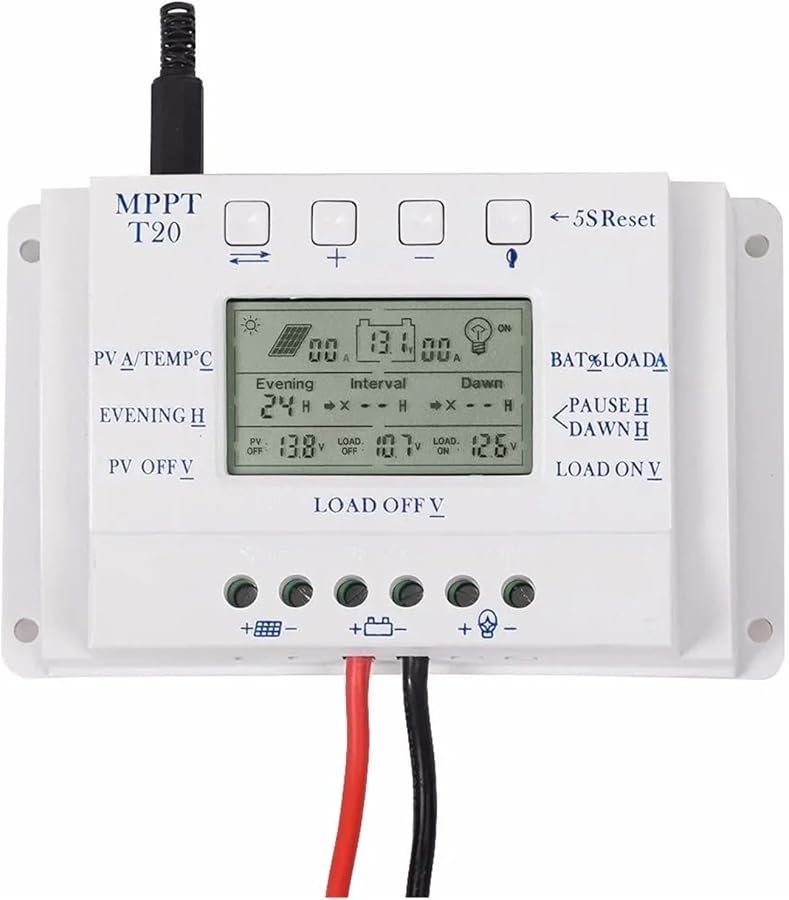 40A MPPT PWM Solar Charge Controller 12V 24V Auto Dual Timer Battery Charger - Image 2