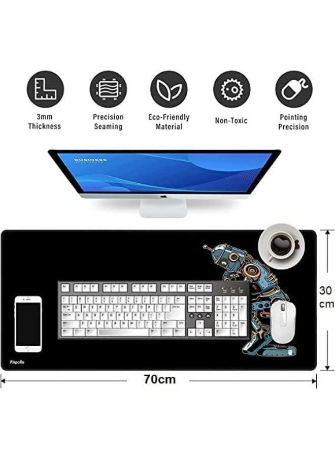 ROBOT Gaming Mouse Pad, Large Extended Keyboard and Mouse Mat for PC, Non Slip Desk Mat | 700× 300×3 mm - pzsku/ZB8555F3177017FA0EB18Z/45/_/1692782209/b3d6e592-dfda-4b41-a1b1-f2f219f7e13d