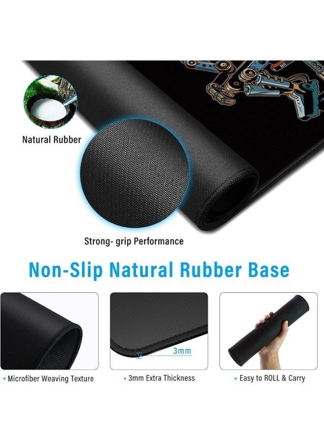 ROBOT Gaming Mouse Pad, Large Extended Keyboard and Mouse Mat for PC, Non Slip Desk Mat | 700× 300×3 mm - pzsku/ZB8555F3177017FA0EB18Z/45/_/1692782210/91ec858a-042b-4119-82c9-8cae66369170