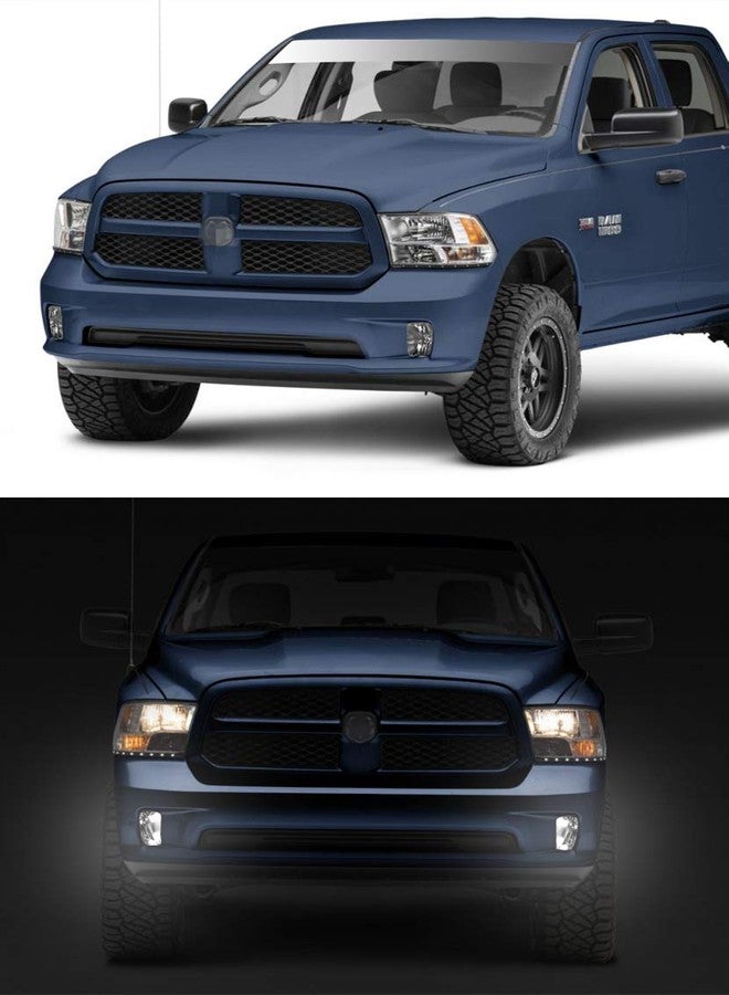 Tecoom Fog Lights for Dodge Ram 1500 2013-2018, OEM Replacement Bumper Driving Fog Lamps Assemblies, Pair Clear Lens with Bulbs - Image 2