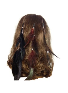 Fodattm Set Of 3 Handmade Boho Hippie Hair Extensions With Feather Clip Comb Headdress Hairpin Diy Accessories For Women Lady  - Image 1
