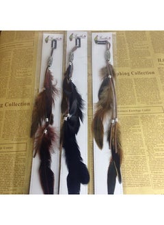 Fodattm Set Of 3 Handmade Boho Hippie Hair Extensions With Feather Clip Comb Headdress Hairpin Diy Accessories For Women Lady  - Image 3