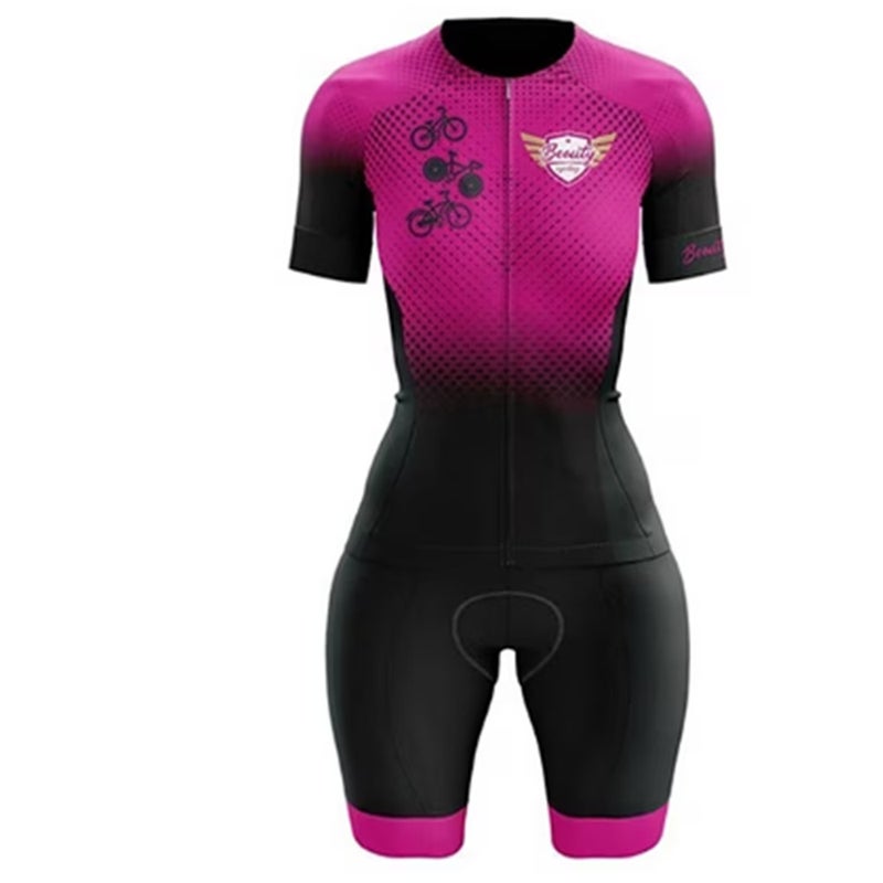 Colorful Pattern Unisex Short Sleeve Triathlon Cycling Suit - Image 5
